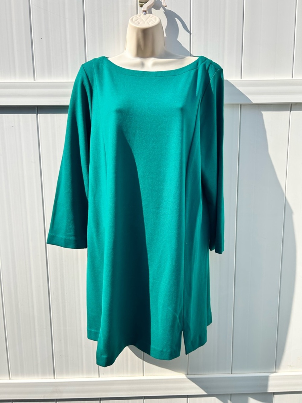 J. Jill Ponte Jade Boatneck 3/4 Sleeve A-Line Tunic / Mini Dress | Size Large